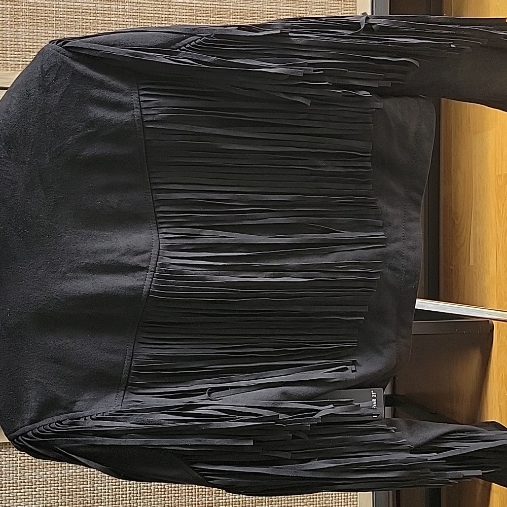 Forever 21 Black Suede Fringe Jacket - Picture 7 of 8